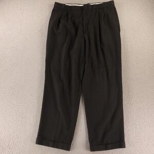 VTG Dockers Pants Mens 36x39 Charcoal Gray Twill Dress Slacks Pleated Wool Blend